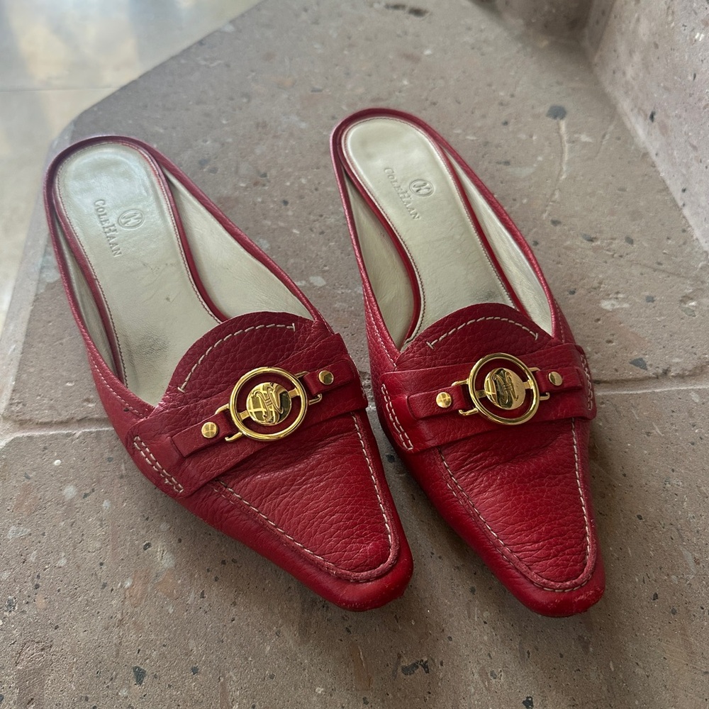 Cole Haan Women's Red Leather Loafers